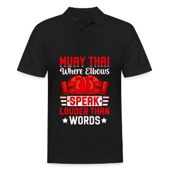 Muay Thai where elbows speak louder than words - Men's Polo Shirt - black - Front - Kai (181cm)