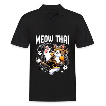 Miaou Chat Thaï - Polo Homme - noir - Devant - Kai (181cm)