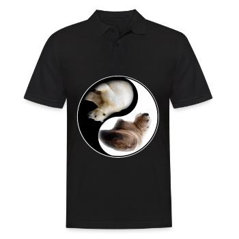 Yin Yang Bear - Men's Polo Shirt - black - Front - Kai (181cm)
