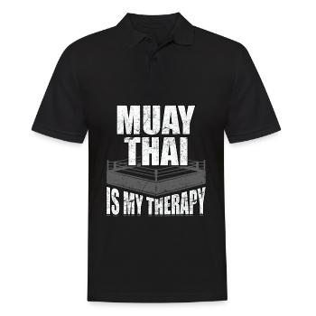 Le Muay Thai est ma thérapie - Polo Homme - noir - Devant - Kai (181cm)