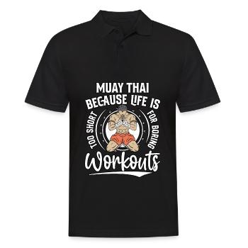 Muay Thai parce que la vie est trop courte pour s’ennuyer - Polo Homme - noir - Devant - Kai (181cm)