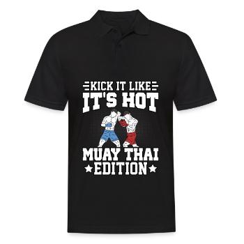 Kick it like it's hot Muay Thai Edition - Men's Polo Shirt - black - Front - Kai (181cm)