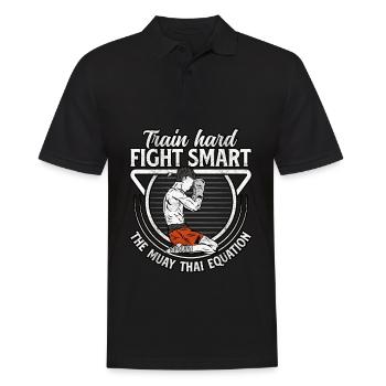 Entraînez-vous durement, combattez intelligemment, le Muay Thai : l’équation - Polo Homme - noir - Devant - Kai (181cm)