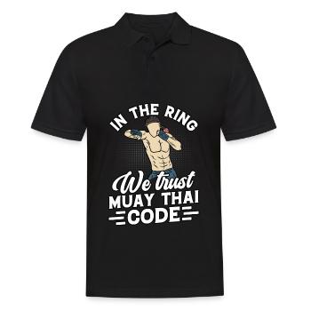 Sur le Ring, nous faisons confiance au Muay Thai Code - Polo Homme - noir - Devant - Kai (181cm)