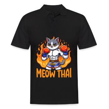 Citation amusante de chat thaïlandais Mewo - Polo Homme - noir - Devant - Kai (181cm)