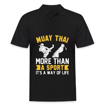 Le Muay Thai plus qu’un sport, c’est un art de vivre - Polo Homme - noir - Devant - Kai (181cm)