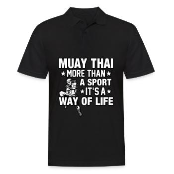 Le Muay Thai plus qu’un sport, c’est un art de vivre - Polo Homme - noir - Devant - Kai (181cm)