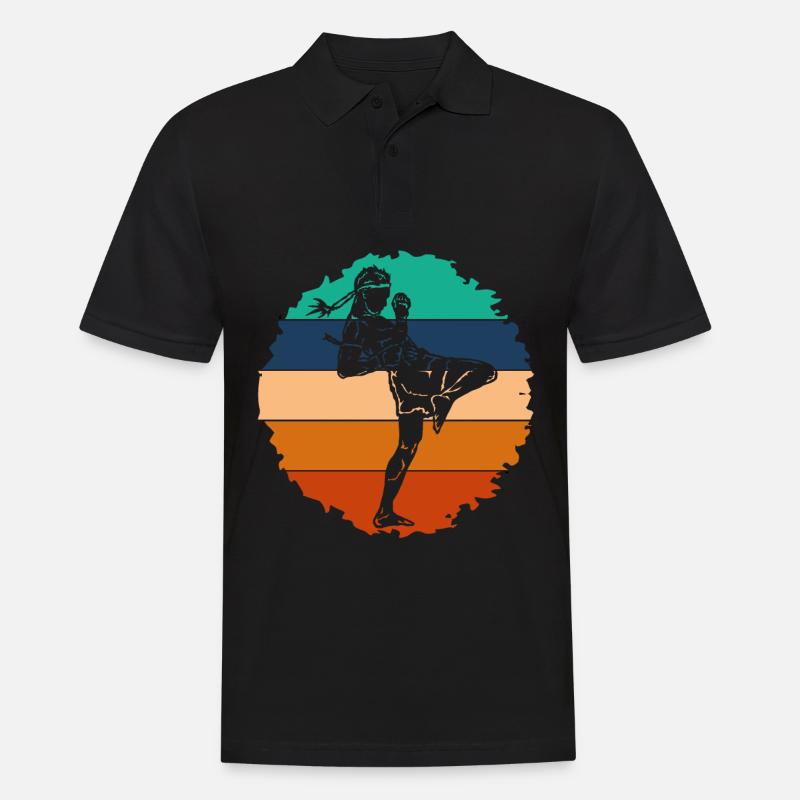 Muay Thai - Männer Poloshirt - Schwarz