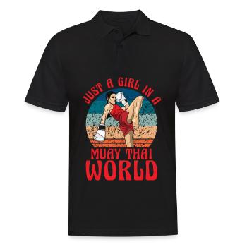 Juste une fille dans un monde de Muay Thai - Polo Homme - noir - Devant - Kai (181cm)