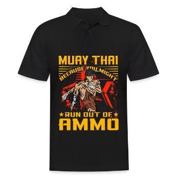 Muay Thai, weil dir die Munition ausgehen könnte - Männer Poloshirt - Schwarz - Vorne - Kai (181cm)