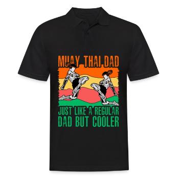 Papa Muay Thai comme un papa normal mais plus cool - Polo Homme - noir - Devant - Kai (181cm)