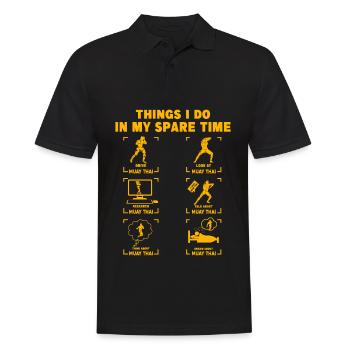 Dinge, die ich in meiner Freizeit mache Muay Thai - Männer Poloshirt - Schwarz - Vorne - Kai (181cm)