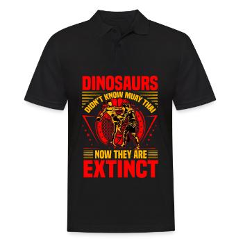 Dinosaurier kannten Muay Thai nicht, jetzt sind sie es - Männer Poloshirt - Schwarz - Vorne - Kai (181cm)