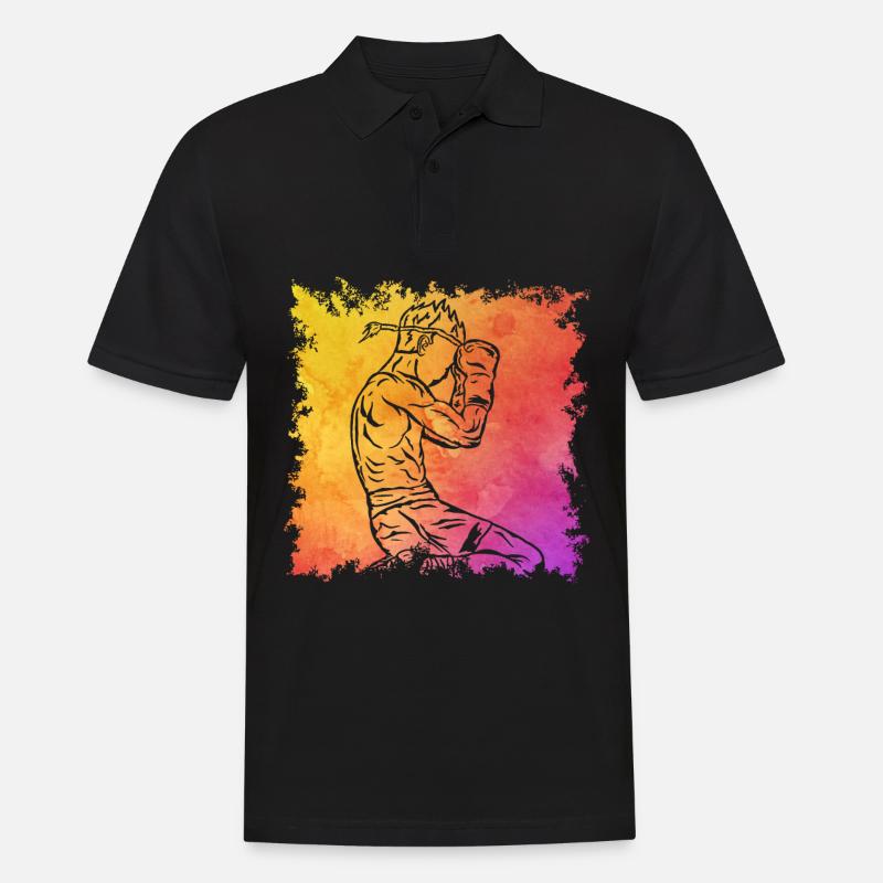 Muay Thai - Männer Poloshirt - Schwarz