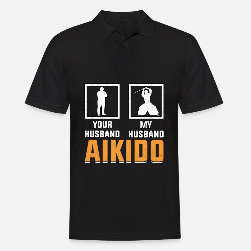 Aikido Ehemann - Männer Poloshirt - Schwarz