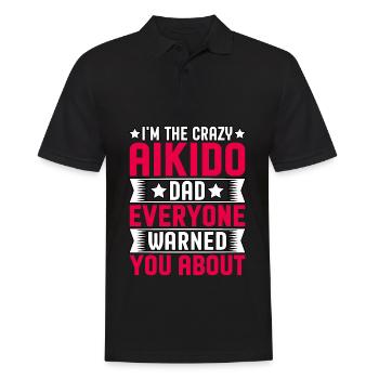Ich bin der verrückte Aikido-Vater, vor dem dich alle gewarnt haben - Männer Poloshirt - Schwarz - Vorne - Kai (181cm)
