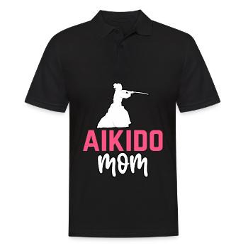 Aikido Mom - Men's Polo Shirt - black - Front - Kai (181cm)