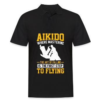 L’aïkido où maîtriser l’art de la chute - Polo Homme - noir - Devant - Kai (181cm)