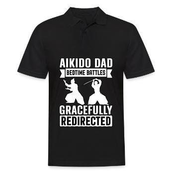 Les batailles d’Aïkido Dad à l’heure du coucher sont gracieusement redirigées - Polo Homme - noir - Devant - Kai (181cm)