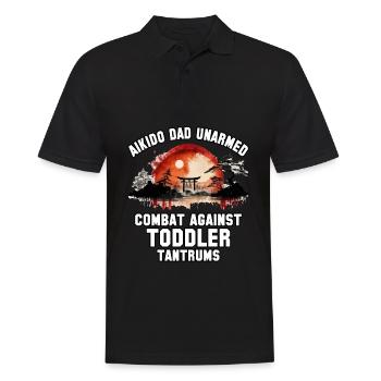 Aikido Dad unarmed combat against toddler tantrums - Men's Polo Shirt - black - Front - Kai (181cm)