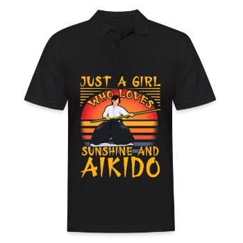 Just a Girl who loves Sunshine and Aikido - Men's Polo Shirt - black - Front - Kai (181cm)