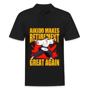 L’aïkido redonne sa grandeur à la retraite - Polo Homme - noir - Devant - Kai (181cm)