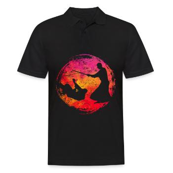 Aikido - Männer Poloshirt - Schwarz - Vorne - Kai (181cm)