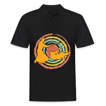 Aikido - Männer Poloshirt - Schwarz - Vorne - Kai (181cm)