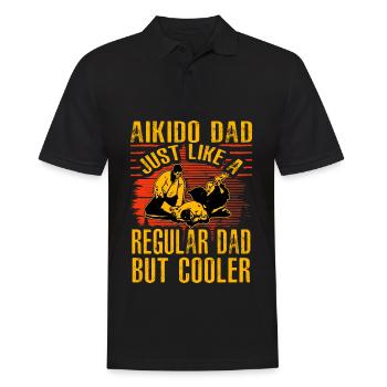 Aikido Papa wie ein normaler Papa, nur cooler - Männer Poloshirt - Schwarz - Vorne - Kai (181cm)