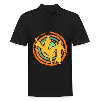 Aikido - Männer Poloshirt - Schwarz - Vorne - Kai (181cm)