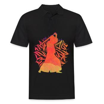 Aikido - Männer Poloshirt - Schwarz - Vorne - Kai (181cm)