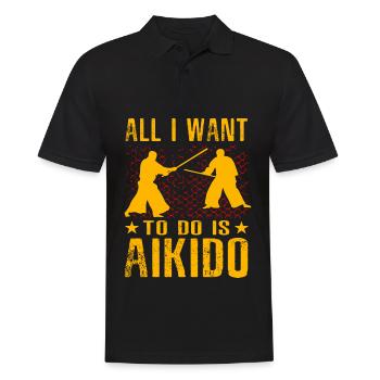 Alles, was ich machen will, ist Aikido - Männer Poloshirt - Schwarz - Vorne - Kai (181cm)
