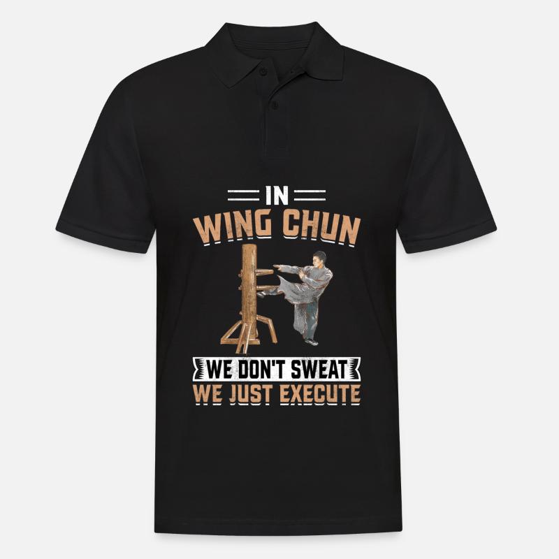 En Wing Chun, on ne transpire pas, on exécute tout simplement - Polo Homme - noir