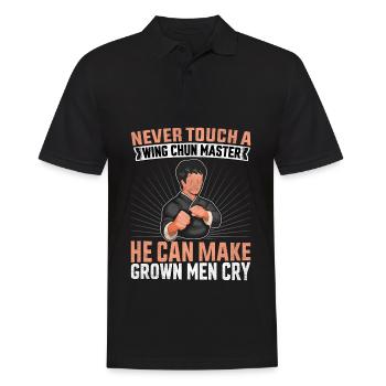 Never touch a Wing Chun Master he can make grown - Men's Polo Shirt - black - Front - Kai (181cm)