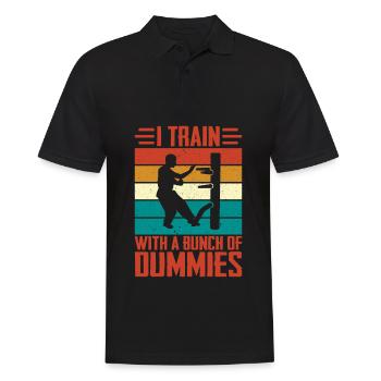 I train with a bunch of dummies Wing Chun - Men's Polo Shirt - black - Front - Kai (181cm)