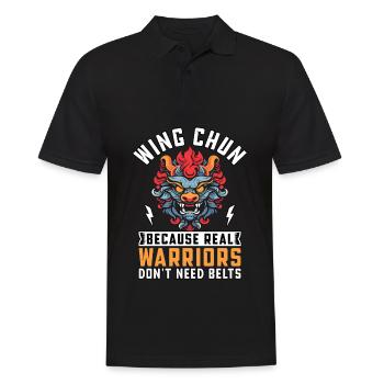 Wing Chun because real Warriors don't need belts - Men's Polo Shirt - black - Front - Kai (181cm)