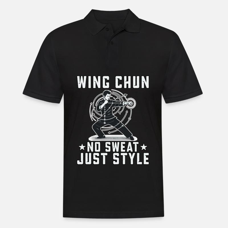 Wing Chun : pas de transpiration, juste du style - Polo Homme - noir
