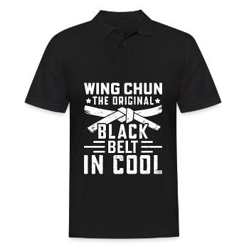 Wing Chun der original schwarze Gürtel in cool - Männer Poloshirt - Schwarz - Vorne - Kai (181cm)
