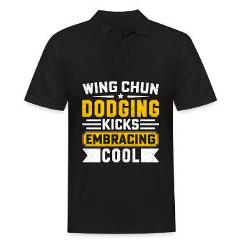 Wing Chun dodging kicks embracing cool - Men's Polo Shirt - black - Front - Kai (181cm)