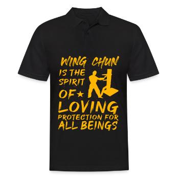 Wing Chun ist der Geist des liebevollen Schutzes für - Männer Poloshirt - Schwarz - Vorne - Kai (181cm)
