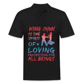 Wing Chun ist der Geist des liebevollen Schutzes - Männer Poloshirt - Schwarz - Vorne - Kai (181cm)