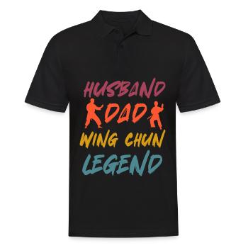 Husband Dad Wing Chun Legend - Men's Polo Shirt - black - Front - Kai (181cm)