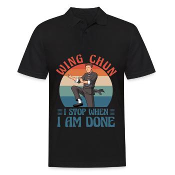 Wing Chun I stop when I am done - Men's Polo Shirt - black - Front - Kai (181cm)