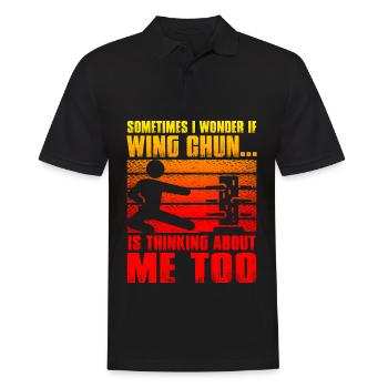 Sometimes I wonder if Wing Chun is thinking about - Men's Polo Shirt - black - Front - Kai (181cm)