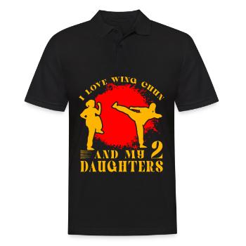 J’adore le Wing chun et mes 2 filles - Polo Homme - noir - Devant - Kai (181cm)