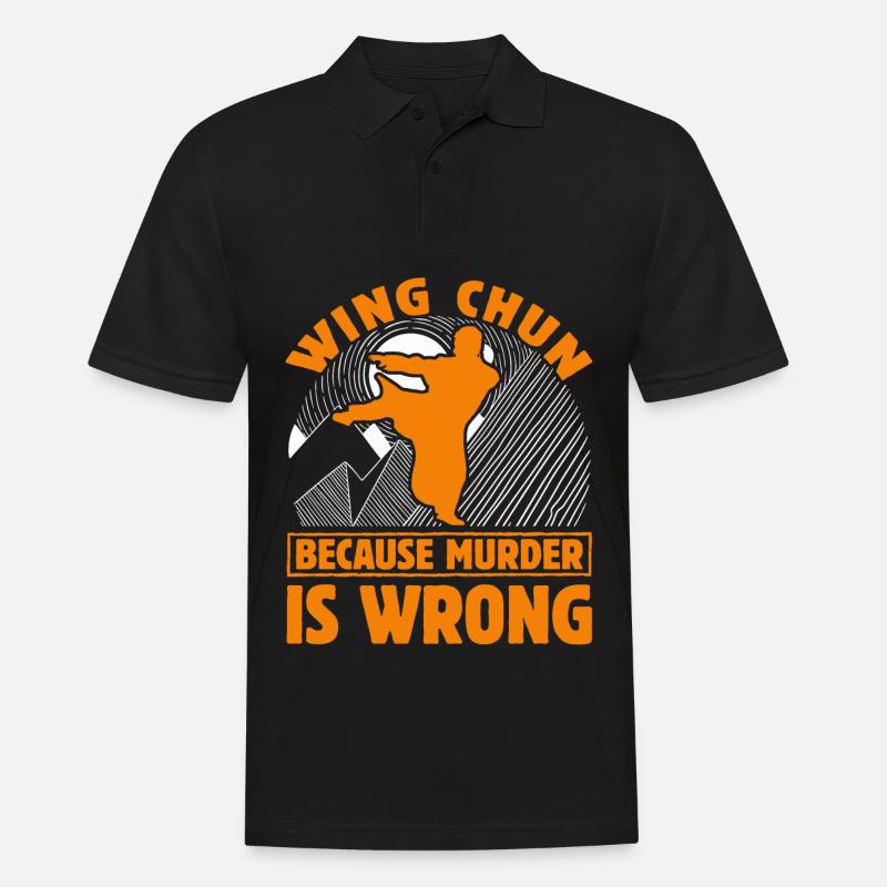 Wing Chun : parce que le meurtre est mal - Polo Homme - noir