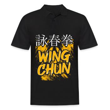 Wing Chun - Polo Homme - noir - Devant - Kai (181cm)