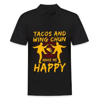 Tacos and Wing Chun make me Happy - Men's Polo Shirt - black - Front - Kai (181cm)