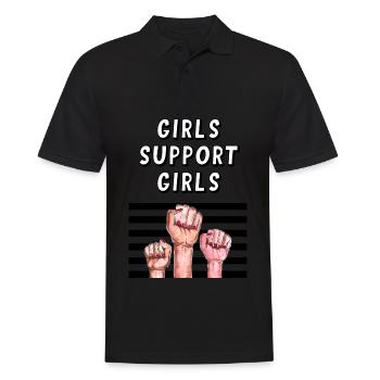 Mädchen unterstützen Mädchen - Männer Poloshirt - Schwarz - Vorne - Kai (181cm)