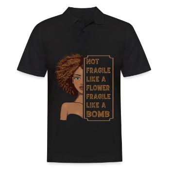 Nicht zerbrechlich wie eine Blume, zerbrechlich wie eine Bombe - Männer Poloshirt - Schwarz - Vorne - Kai (181cm)